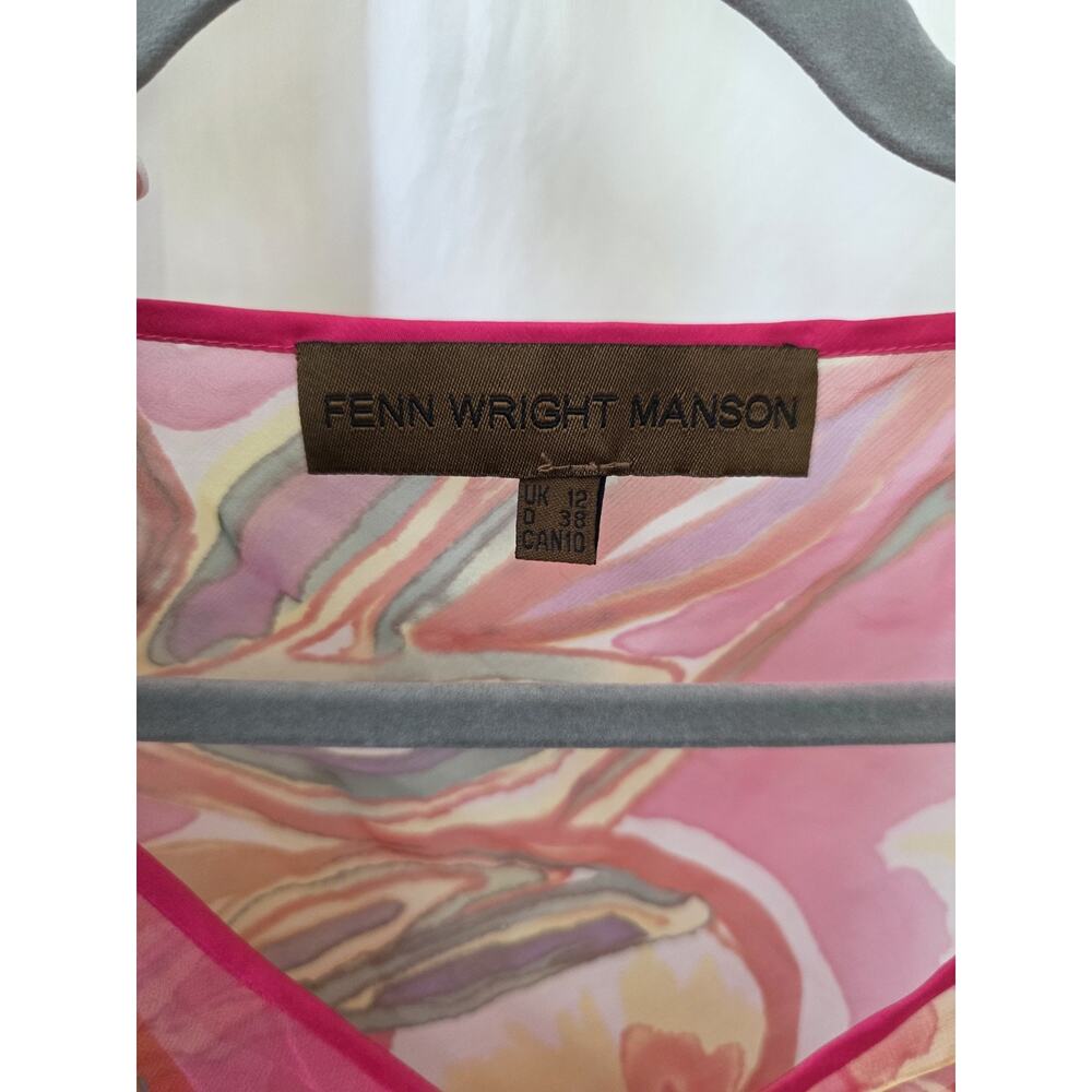 Y2K Fenn Wright Manson Dress Sz 8 Silk Pink Overlay Flutter Fairy Whimsy Vtg - Picture 5 of 11